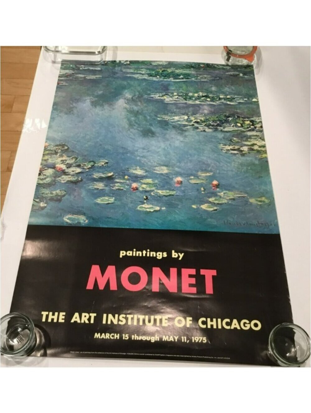 1975 Paintings by Monet poster for The Art Institute of Chicago W/ Water Lilies